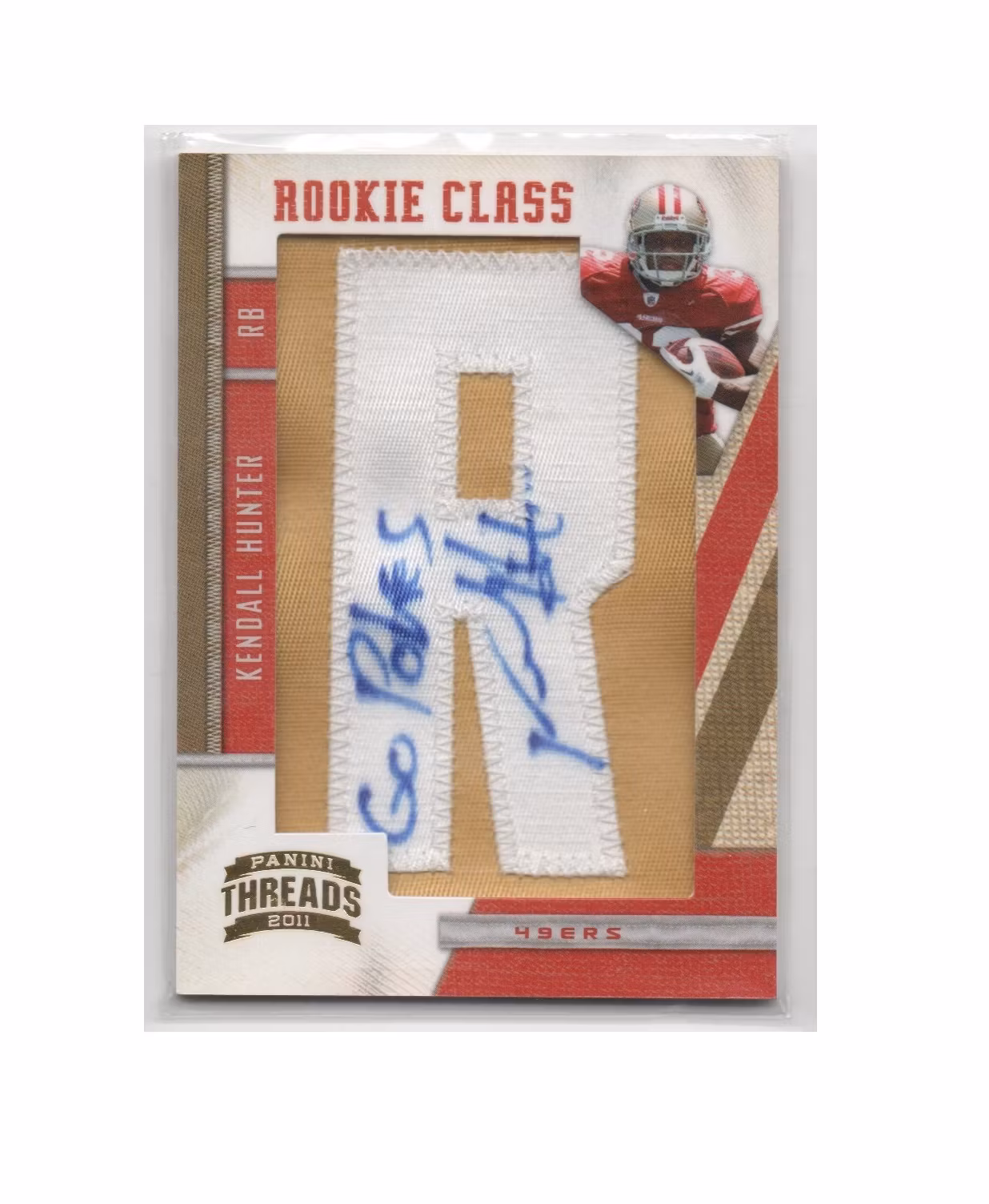 2011 Panini Threads Rookie Patch Autographs Gold #266 Kendall Hunter (150-X258-NFL49ERS)