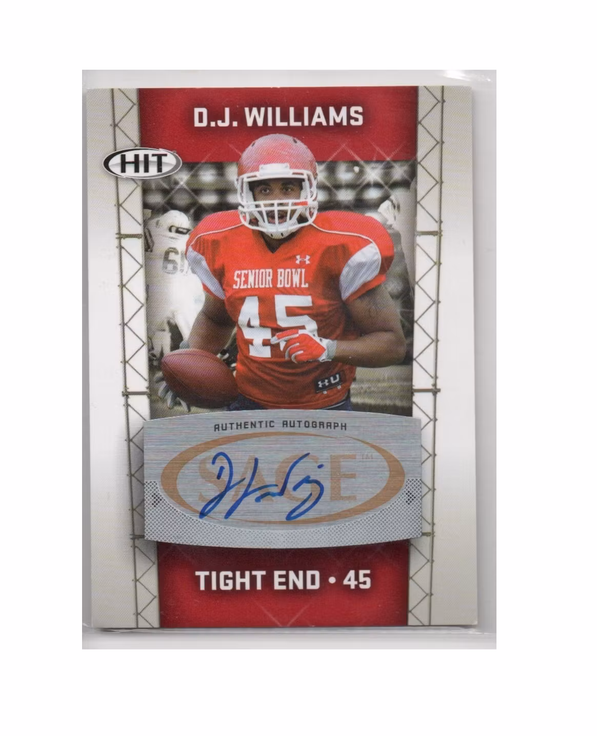 2011 SAGE HIT Autographs #75 D.J. Williams (30-X259-NFLPACKERS)