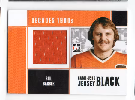 2010-11 ITG Decades 1980s Game Used Jerseys Black #M05 Bill Barber (40-X336-FLYERS)