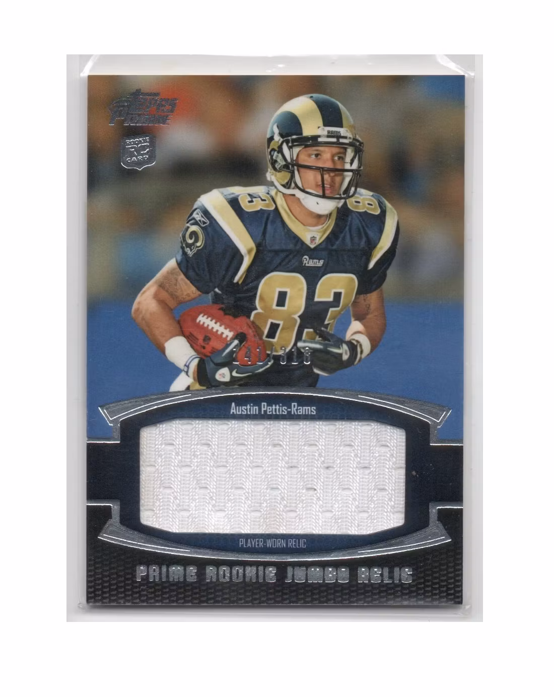 2011 Topps Prime Rookie Jumbo Relics #PRJAP Austin Pettis (30-X249-NFLRAMS)
