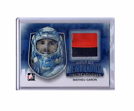 2011-12 Between The Pipes Masked Men IV Memorabilia #MMM17 Mathieu Garon (100-X47-BLUEJACKETS)
