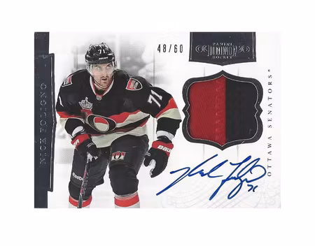 2011-12 Dominion Patches Autographs #67 Nick Foligno (250-X99-SENATORS)