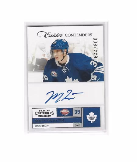 2011-12 Panini Contenders #252 Matt Frattin AU RC (40-272x9-MAPLE LEAFS)