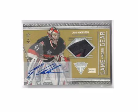 2011-12 Panini Titanium Game Worn Gear Autographs Patch #94 Craig Anderson (200-X106-SENATORS)
