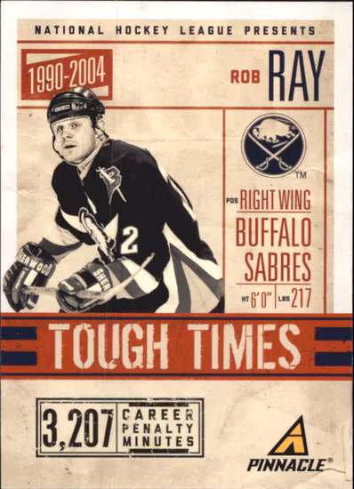 2011-12 Pinnacle Tough Times #3 Rob Ray (12-X19-SABRES)