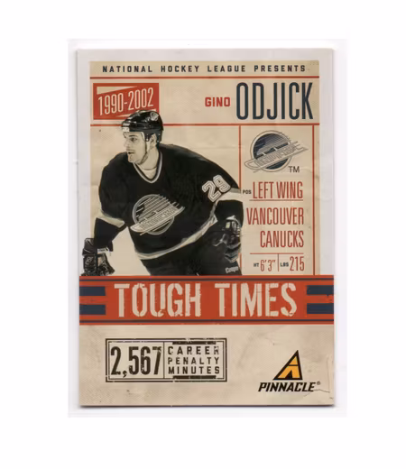 2011-12 Pinnacle Tough Times #8 Gino Odjick (15-X154-CANUCKS)