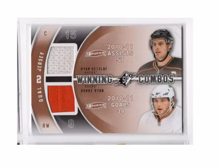 2011-12 SPx Winning Combos #WCGR Ryan Getzlaf Bobby Ryan E (60-X275-DUCKS)