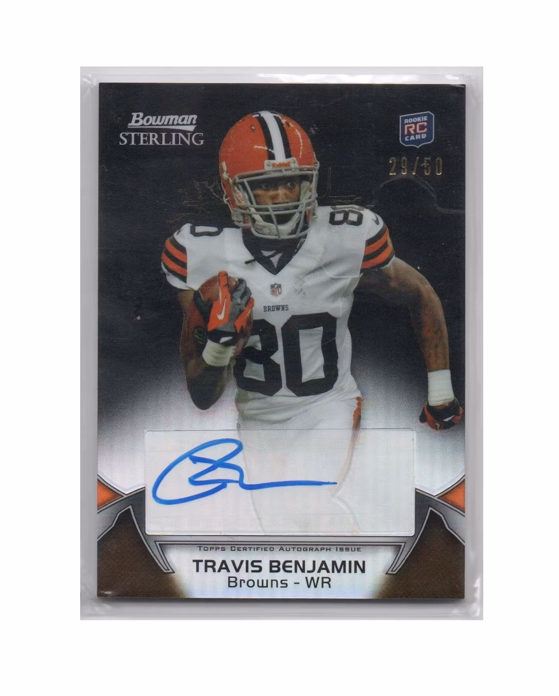 2012 Bowman Sterling Gold Refractors #38 Travis Benjamin (50-X214-NFLBROWNS)