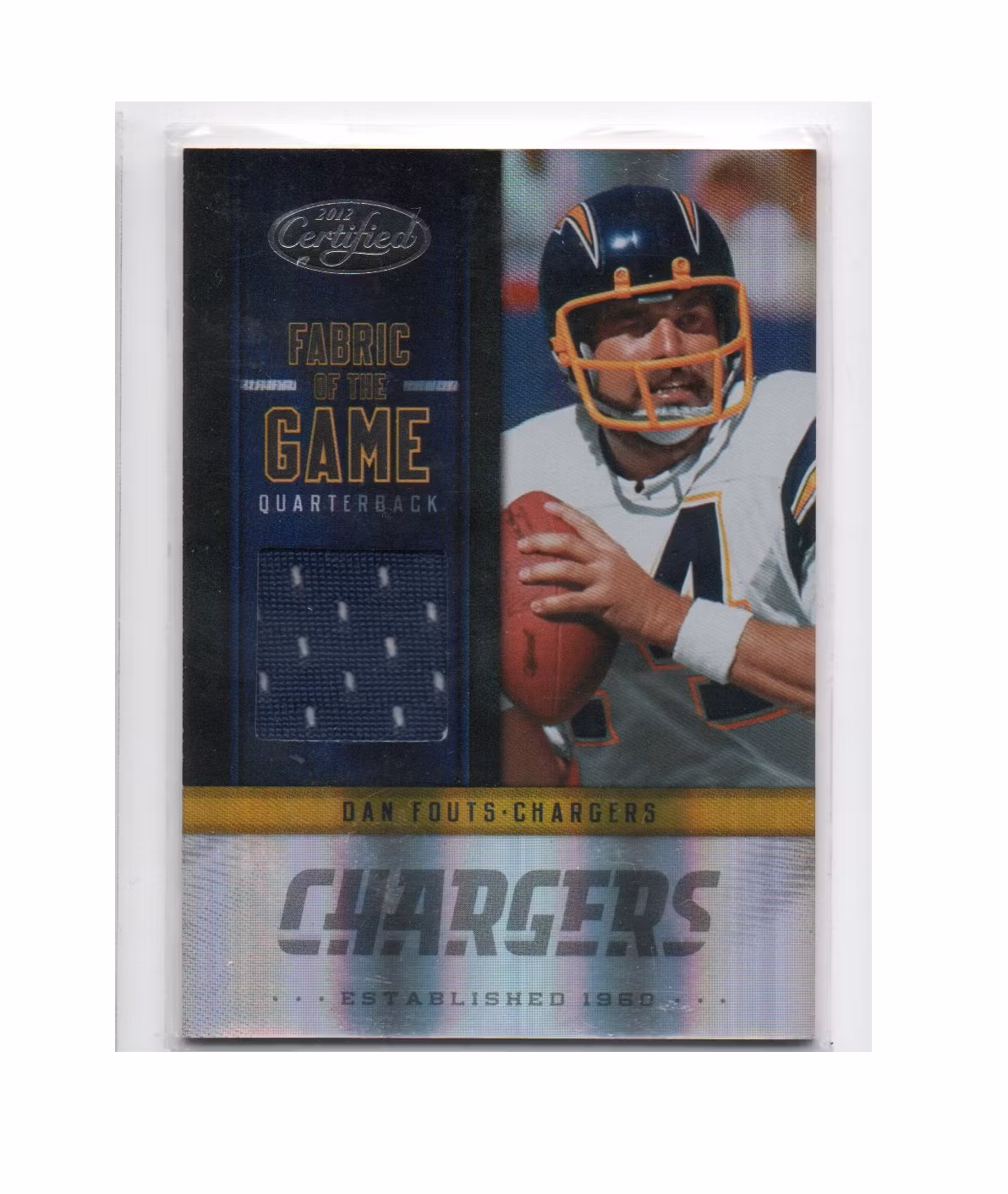 2012 Certified Fabric of the Game #49 Dan Fouts (60-D8-NFLCHARGERS)