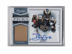 2012 Prestige Prestigious Picks Materials Prime Autographs #14 Brian Quick (50-X221-NFLRAMS)