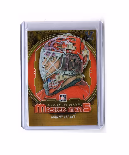2012-13 Between The Pipes Masked Men V Gold #MM24 Manny Legace (80-X99-RED WINGS)
