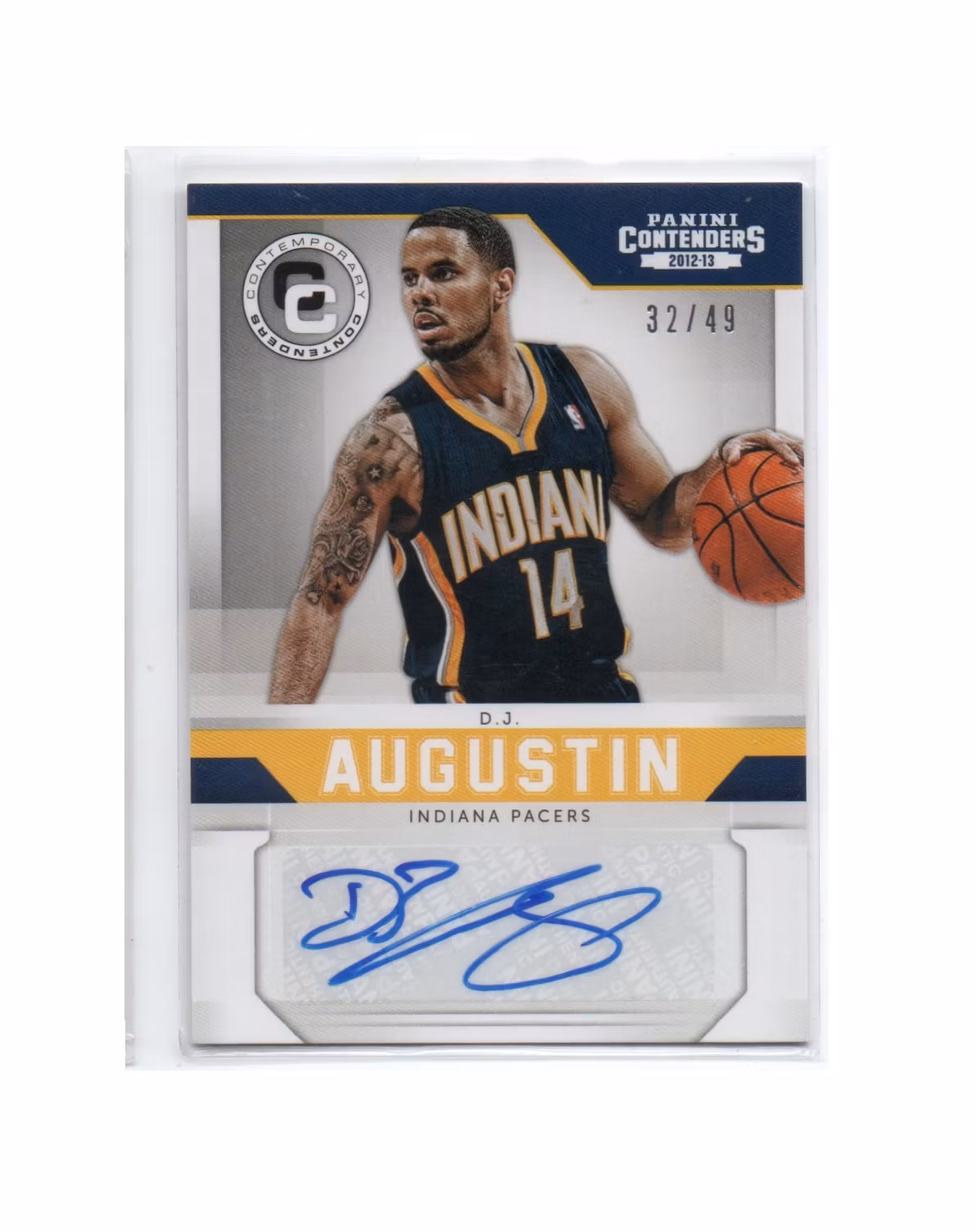 2012-13 Panini Contenders Contemporary Contenders Autographs #43 D.J. Augustin (40-X248-NBAPACERS)