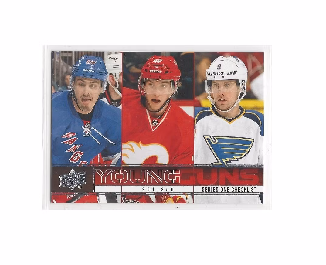 2012-13 Upper Deck #250 Chris Kreider YG CL Jaden Schwartz Sven Baertschi (25-294x8-RANGERS+FLAMES)