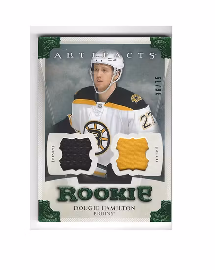 2013-14 Artifacts Jerseys Patch Emerald #163 Dougie Hamilton (100-X89-BRUINS)