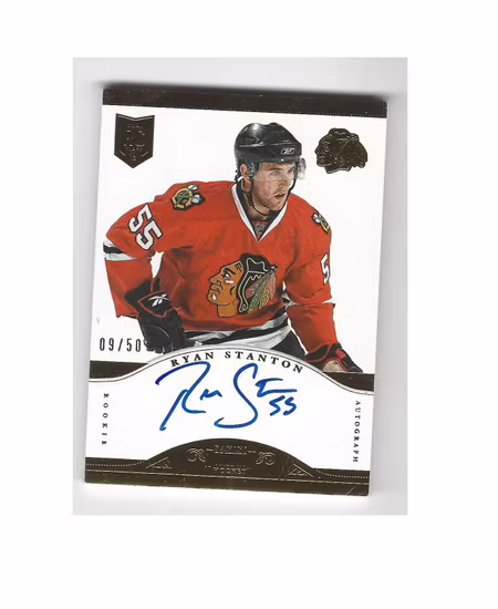 2013-14 Dominion Gold #114 Ryan Stanton AU (80-X89-BLACKHAWKS)
