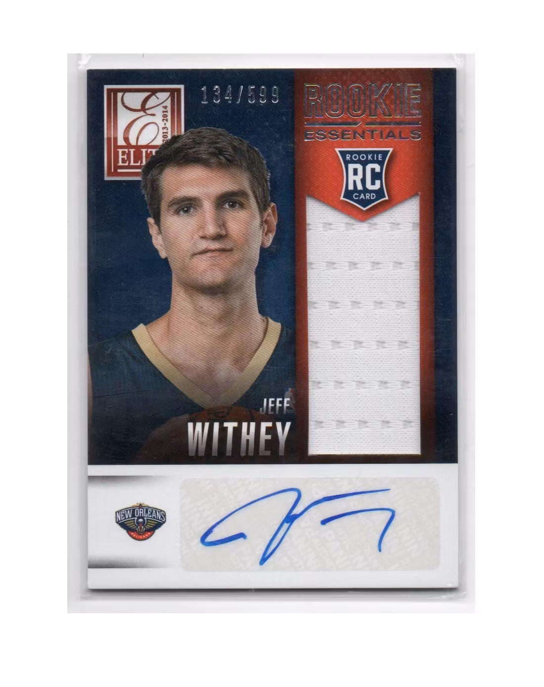 2013-14 Elite Rookie Essentials Autograph Jerseys #12 Jeff Withey (30-148x9-NBAPELICANS)