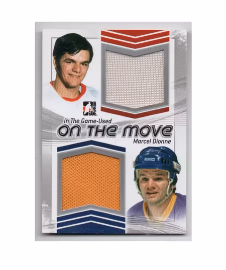 2013-14 ITG Used On the Move Jerseys Silver #OTM07 Marcel Dionne (80-X49-RED WINGS+NHLKINGS)