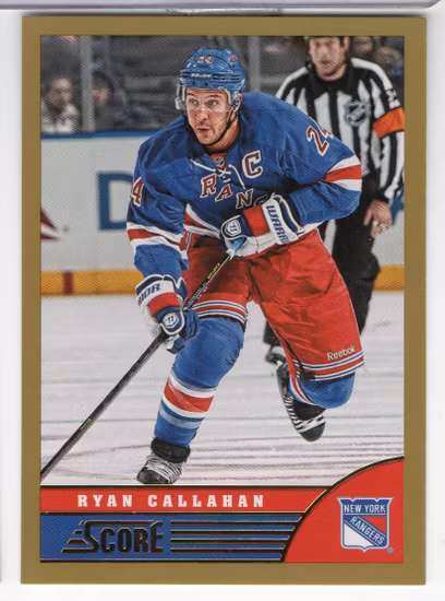 2013-14 Score Gold #330 Ryan Callahan (10-X129-RANGERS)