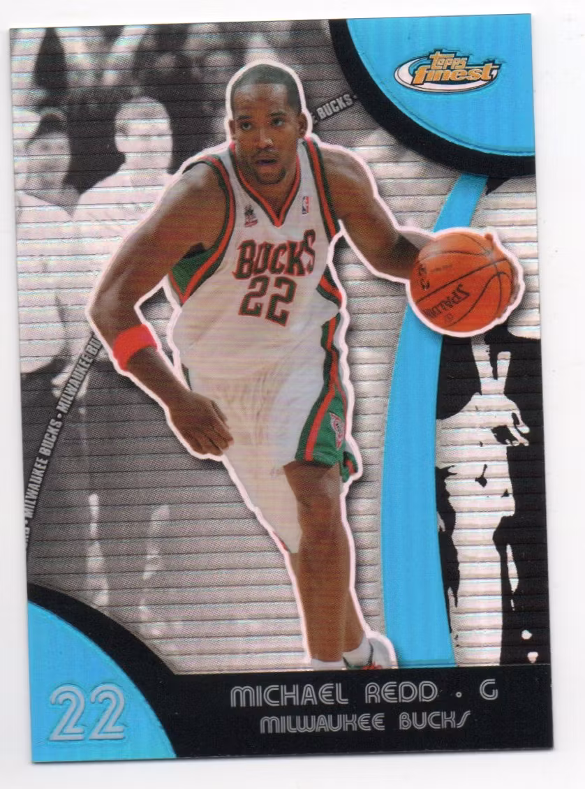 2007-08 Finest Refractors Blue #22 Michael Redd (25-X235-NBABUCKS)