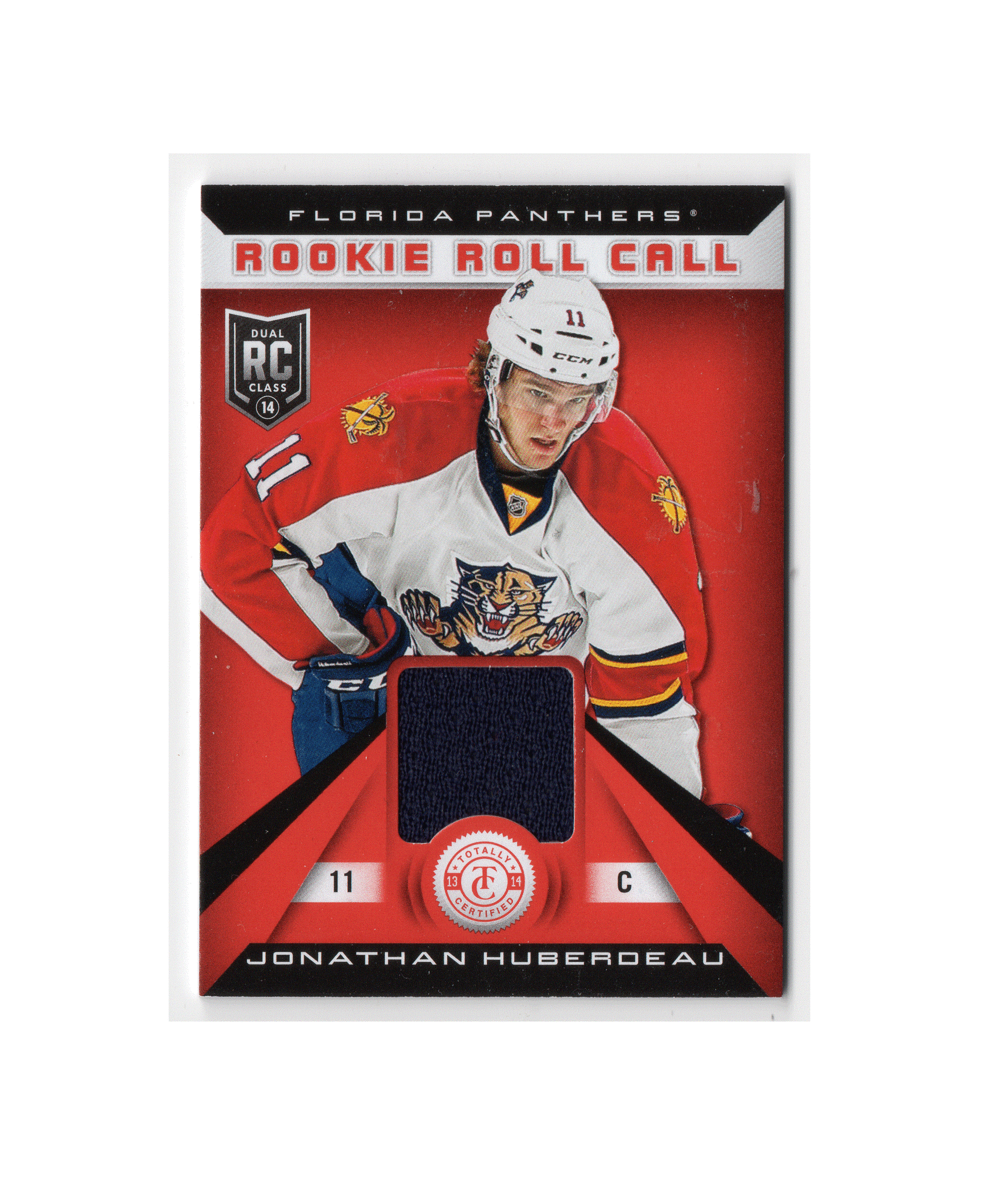 2013-14 Totally Certified Rookie Roll Call Jerseys Red #RRJH Jonathan Huberdeau (50-20x2-NHLPANTHERS)