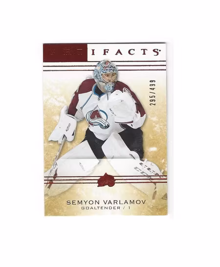 2014-15 Artifacts Ruby #111 Semyon Varlamov (25-254x3-AVALANCHE)