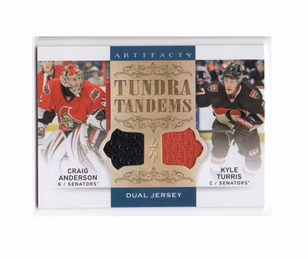 2014-15 Artifacts Tundra Tandems Jerseys Blue #TTAT Craig Anderson Kyle Turris C (50-X209-SENATORS)