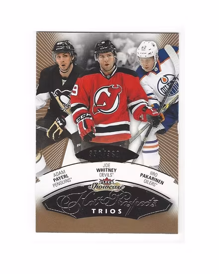 2014-15 Fleer Showcase #109 Adam Payerl RC Joe Whitney RC Iiro Pakarinen RC (20-X108-DEVILS+PENGUINS+OILERS)