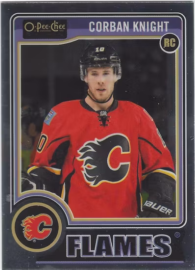2014-15 O-Pee-Chee Platinum #175A Corban Knight RC (10-X85-FLAMES)