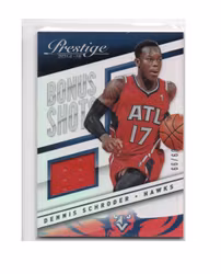2014-15 Prestige Premium Bonus Shots Materials #78 Dennis Schroder (40-X248-NBAHAWKS)