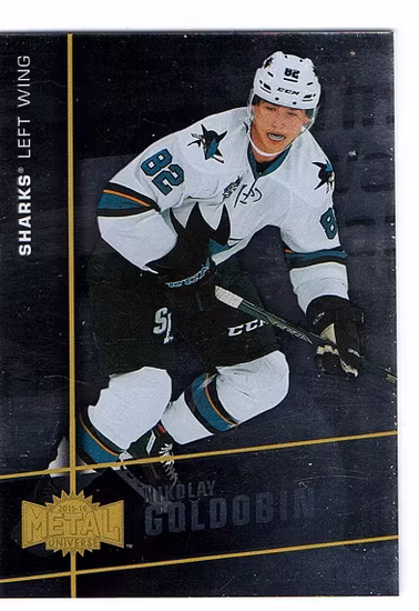 2015-16 Fleer Showcase Metal Universe #MU16 Nikolay Goldobin (10-X61-SHARKS)