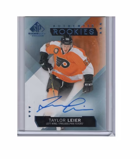 2015-16 SP Game Used Autographs Blue #205 Taylor Leier C (80-X129-FLYERS)