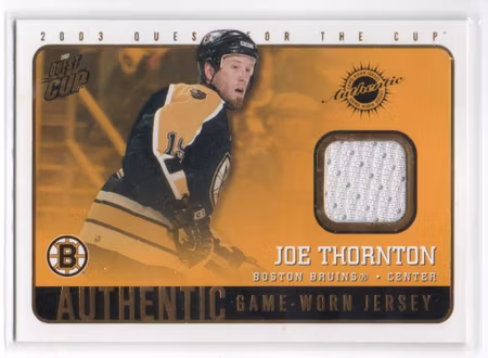 2002-03 Pacific Quest For the Cup Jerseys #3 Joe Thornton (40-X317-BRUINS)