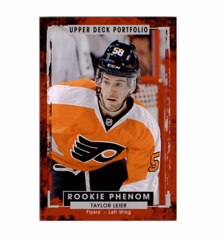 2015-16 Upper Deck Portfolio #221 Taylor Leier RC (10-X7-FLYERS)