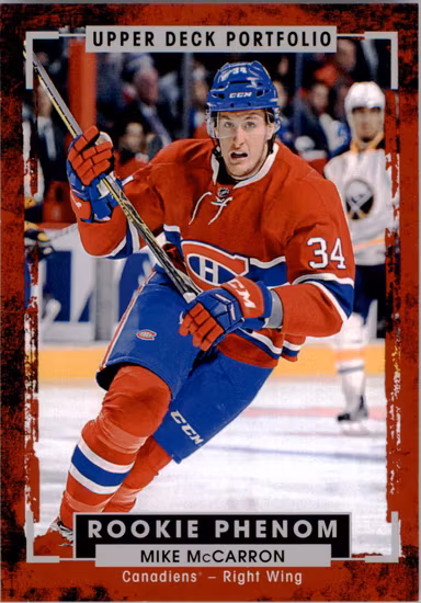 2015-16 Upper Deck Portfolio #224 Mike McCarron RC (10-X53-CANADIENS)