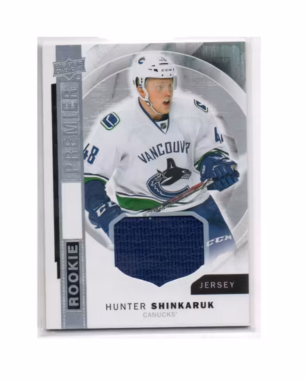 2015-16 Upper Deck Premier Rookies Jerseys #R35 Hunter Shinkaruk C (30-X199-CANUCKS)