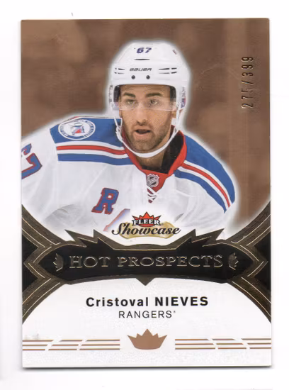 2016-17 Fleer Showcase #125 Cristoval Nieves RC (25-X316-RANGERS)