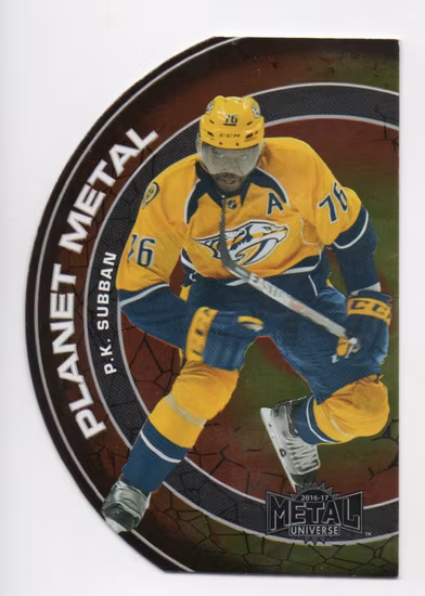 2016-17 Fleer Showcase Metal Universe Planet Metal #PM3 P.K. Subban (15-X299-PREDATORS)