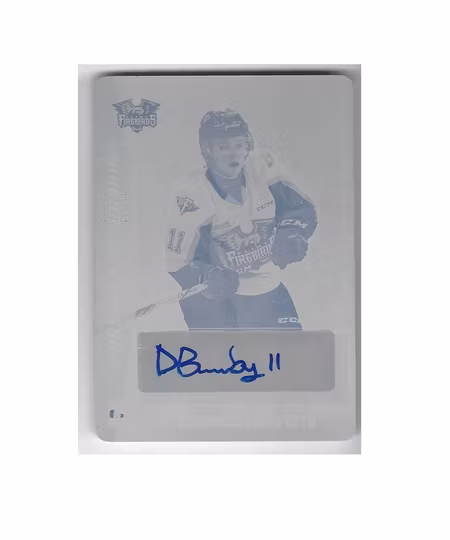 2016-17 ITG Heroes and Prospects Prospect Autographs Printing Plates Magenta #PADB1 Dennis Busby (200-X78-COYOTES)