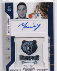 2010-11 Playoff Contenders Patches #127 Greivis Vasquez AU RC (100-X45-NBAGRIZZLIES)
