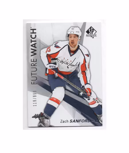 2016-17 SP Authentic #179 Zach Sanford FW RC (100-X27-CAPITALS)