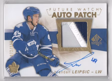 2016-17 SP Authentic Limited Patch Autographs #141 Brendan Leipsic FW (250-X327-MAPLE LEAFS)