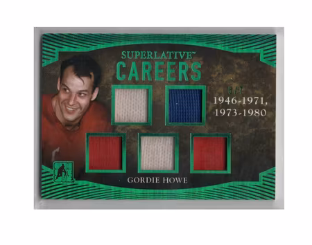 2017-18 ITG Superlative Careers Spectrum Green #C08 Gordie Howe (500-X147-RED WINGS)