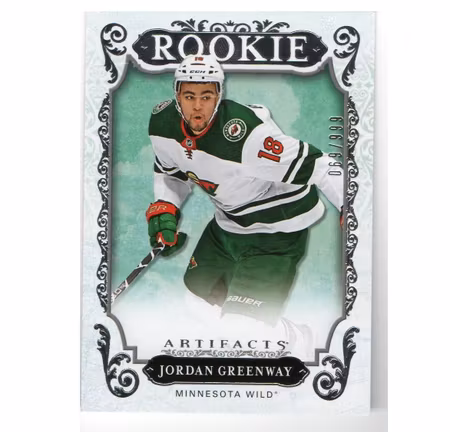 2018-19 Artifacts #168 Jordan Greenway RC (30-X129-NHLWILD)