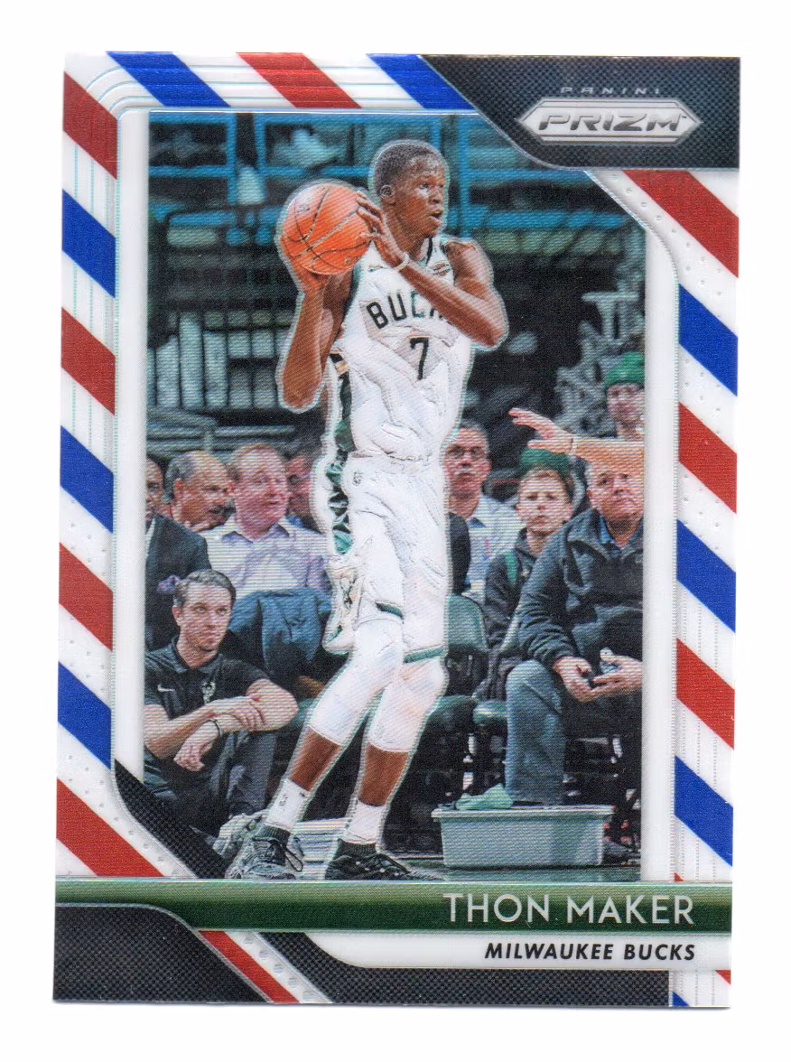 2018-19 Panini Prizm Prizms Red White and Blue #27 Thon Maker (20-X309-NBABUCKS)