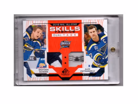 2018-19 SP Game Used '18 All Star Skills Fabrics Dual Tag #AS2SP Brayden Schenn Alex Pietrangelo (1000-X15-BLUES)