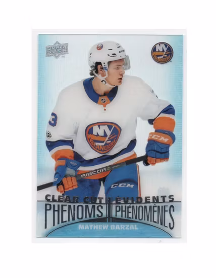 2018-19 Upper Deck Tim Hortons Clear Cut Phenoms #CC3 Mathew Barzal (40-X73-ISLANDERS)