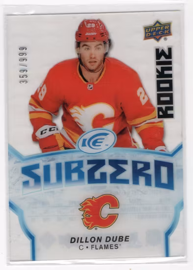 2018-19 Upper Deck Ice Sub Zero #SZ22 Dillon Dube (20-X331-FLAMES)