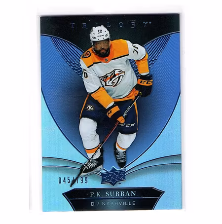 2018-19 Upper Deck Trilogy Blue #33 P.K. Subban (15-X100-PREDATORS)