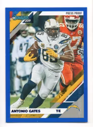 2019 Donruss Press Proof Blue #136 Antonio Gates (15-X290-NFLCHARGERS)