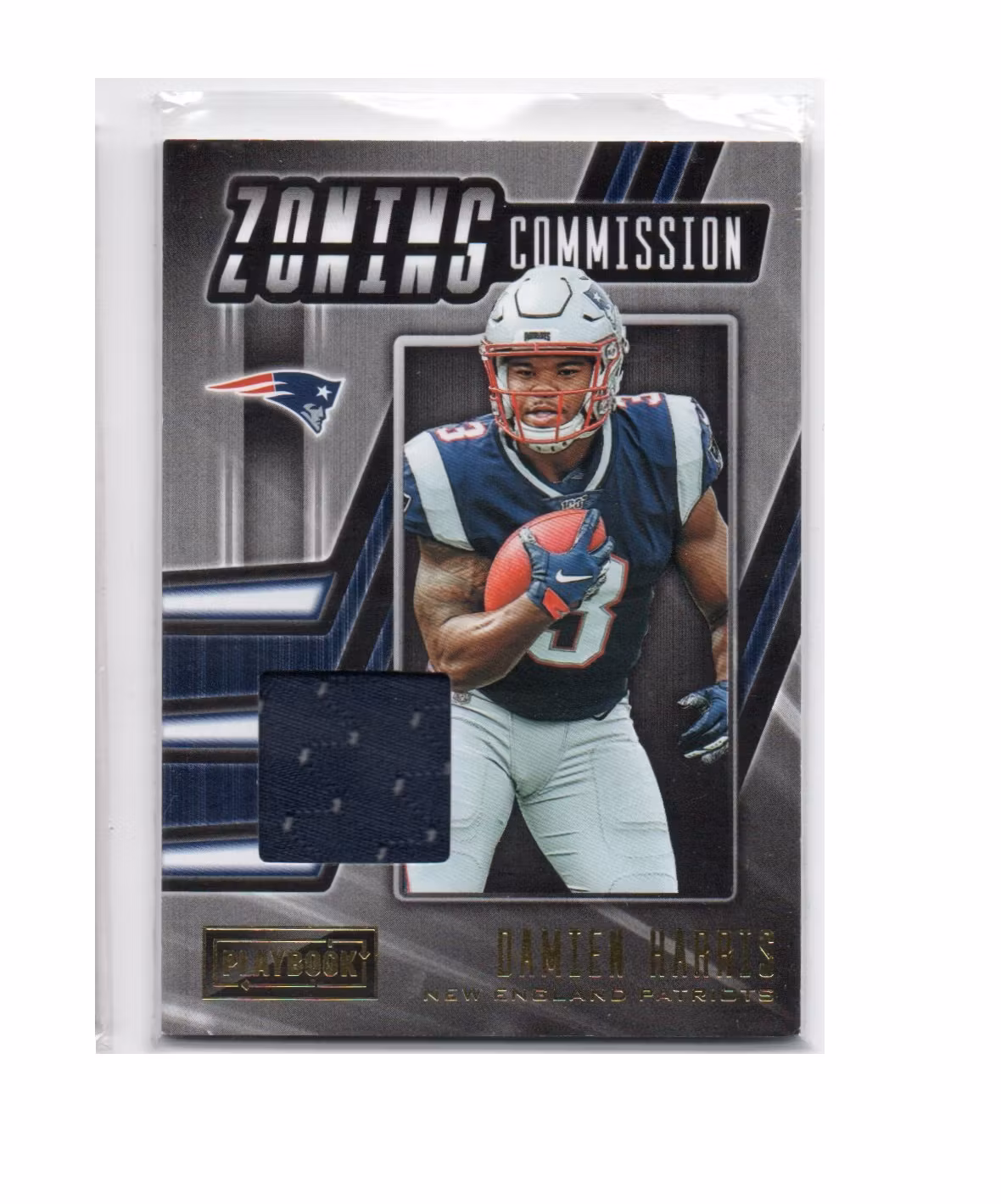 2019 Panini Playbook Zoning Commission Materials #2 Damien Harris (30-X255-NFLPATRIOTS)